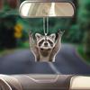 Car Hanging Ornament Raccoon Key Pendant Bag Charm Realistic Looking Adorable Animal Rearview Mirror Hanging Decor Car Interior Accessories