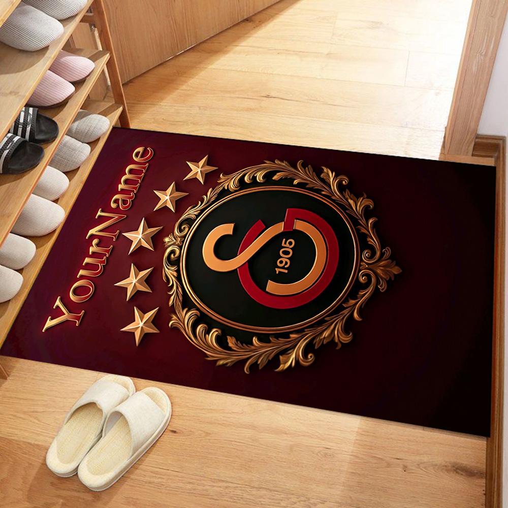 Galatasaray 158 Personalized Text Floor Mat Design for Study room Hallway Dormitory Playrooms Anti-slip Rug Anime Office Decor