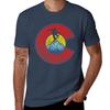 Retro Colorado Flag Snowboarder Tee Snowboarding Mountain Tshirt High Elasticity Sports Tee Shirt