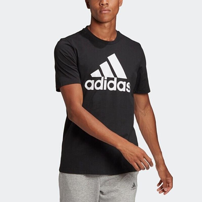 Adidas Essentials Big Logo Tee Black/White Men Streetwear GK9120