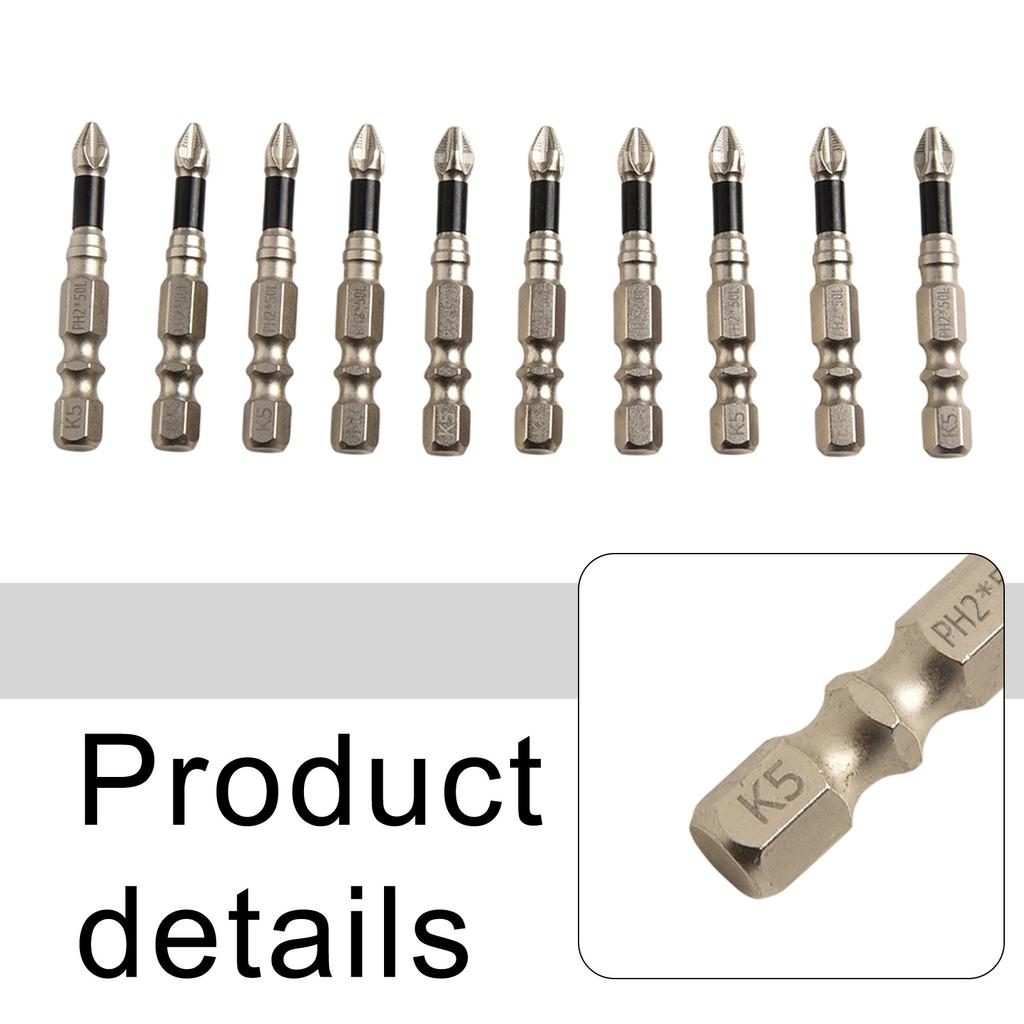 1/10pcs 50-150mm Cross Screwdriver Bit Alloy Steel Anti-Slip Long Drill Bits PH2 Hexagonal Handle 65mm Electric Screwdriver