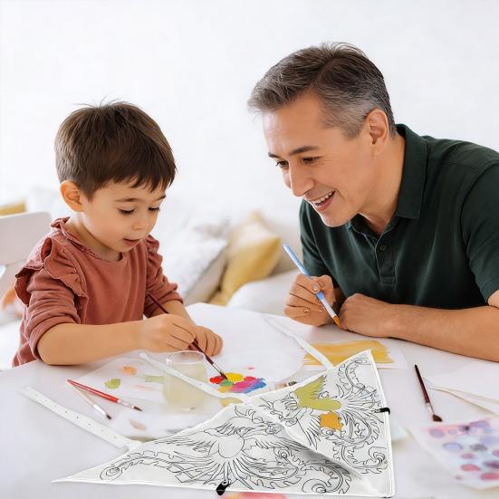 Сделай сам пустой воздушный змей для рисования для детей и взрослых, портативный, для украшения, раскрашивания, белый змей со стропой для школьных проектов, вечеринок