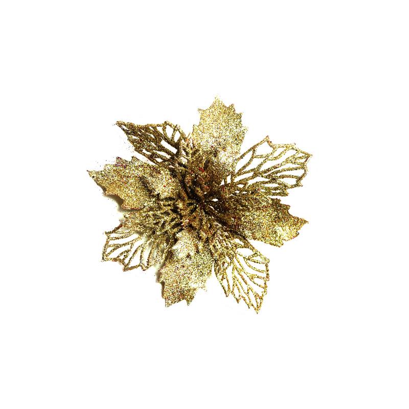 Poinsettia Christmas Tree Ornaments - Festive Onion Powder Decorations