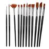 12 шт. Кисти для рисования, нейлоновый ворс, деревянные, набор для акварели, гуаши