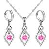 1 Set S925 Stamp Silver Women Drop Earrings Fashion Geometric Pendant High Quality Zircon Earring Sets For Women Jewelry Gifts