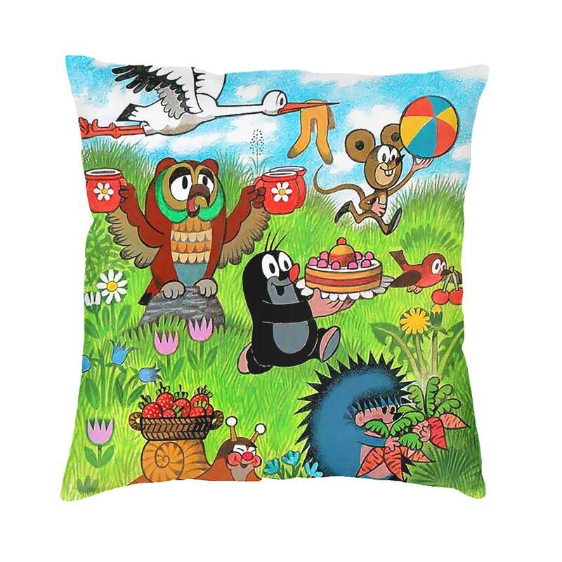 Cute Happy Mole Krtek Nordic Throw Pillow Covers Home Decorative D Printing Custom Cartoon Little Maulwurf Car Cushion Case