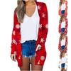 Women's Christmas Long Sleeve Front Cardigan Printed Top Lightweight Jacket