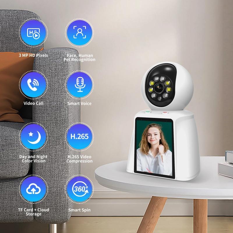 Smart 2.4G 2K WiFi Indoor Security Camera Support Remote Two-Way Video Wireless Cameras for Pet/Dog/Child/Elder with Phone APP