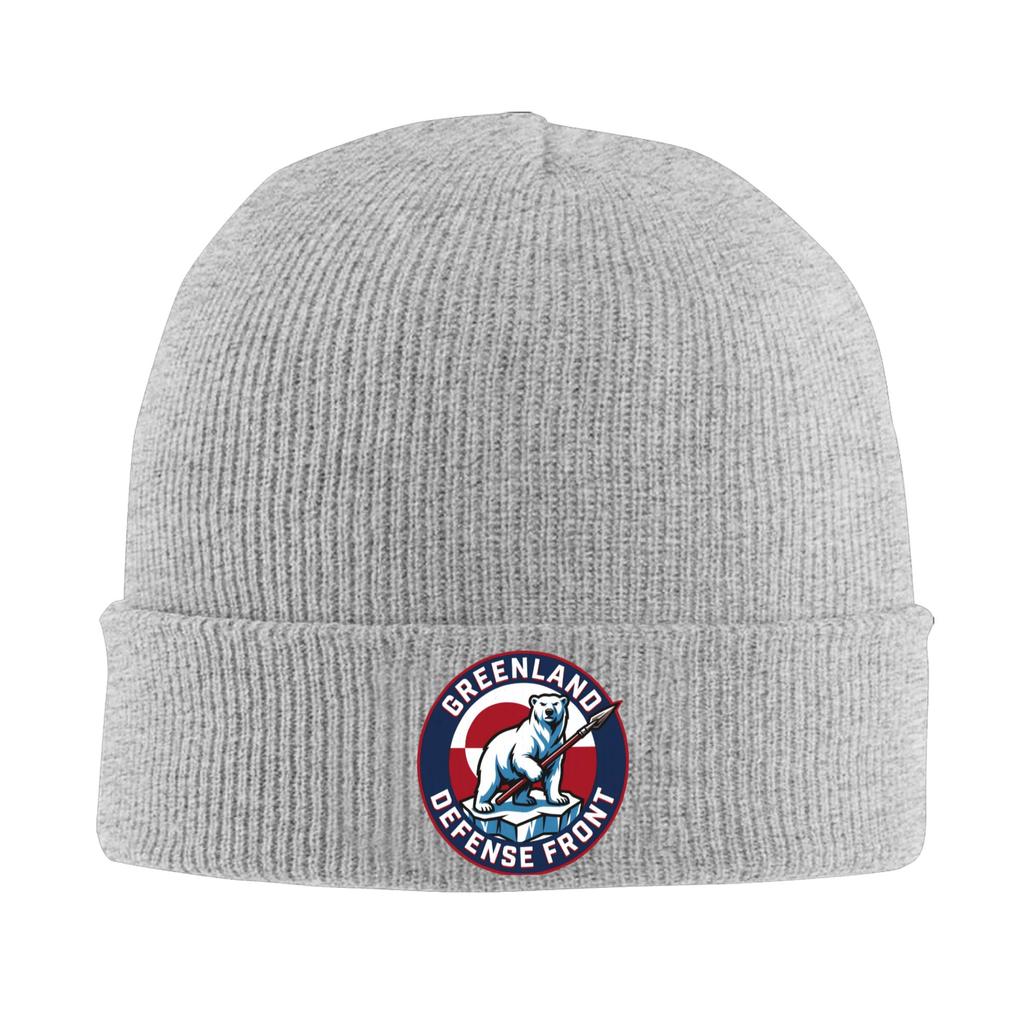 Greenland Defense Front Knit Hat  Beanie Hats Kpop Thermal Elastic Adult Unisex Bonnet Hats Spring Graphic Cute Caps Gift