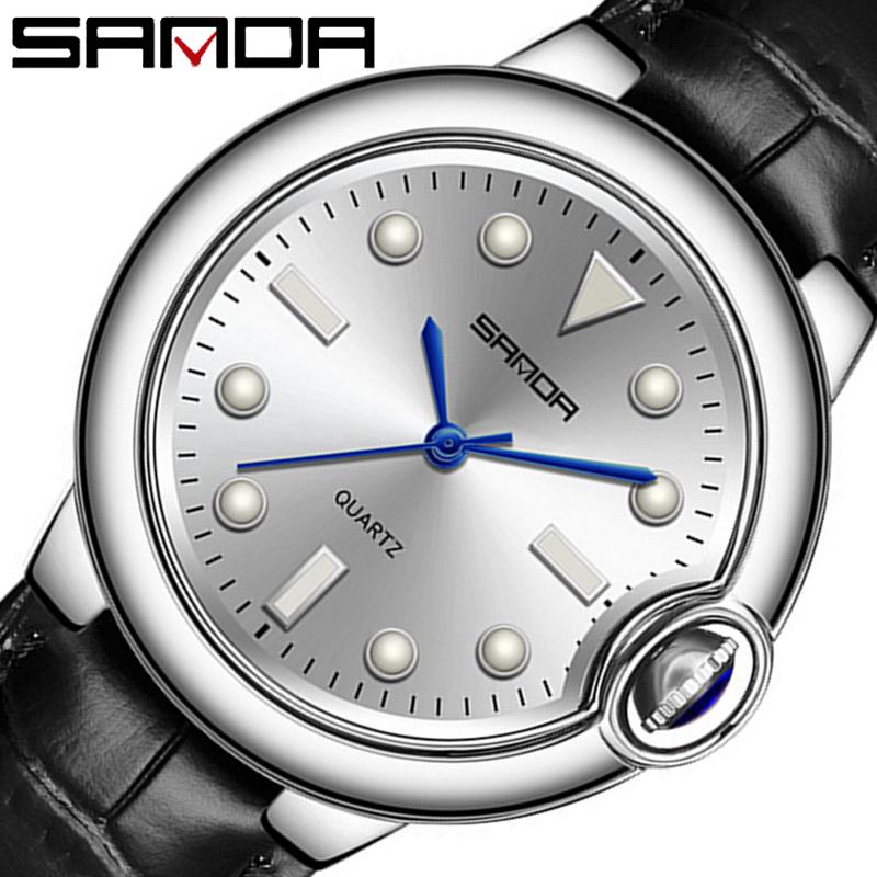 SANDA Couple Trend Cool Men's and Women's Large Dial Waterproof Quartz Watches Fashion Personality Blue Ball Men's Watches
