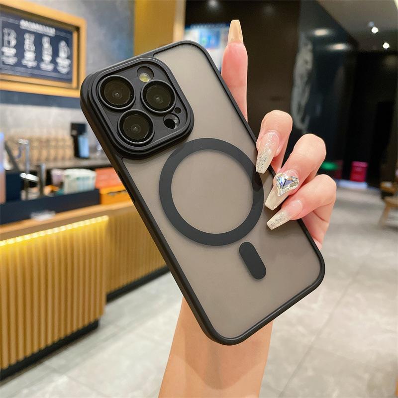 Применимо к iPhone 16 Pro Max матовый магнитный чехол для мобильного телефона Apple 15 объектив всесторонний противоударный 14 ультратонкий чехол