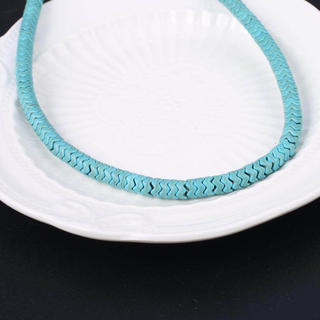 1 нить энергетические бусины из натурального камня в стиле бохо, волнообразная форма, голубые бирюзовые, свободные разделительные бусины для изготовления украшений своими руками, рождественские ожерелья, аксессуары для рукоделия