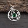 Wonderful Green Emerald Gemstone Silver Pendant, Handmade 925 Sterling Silver Pendant, Meditation Silver Wedding Jewelry For Her