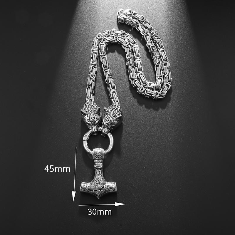 Винтажное ожерелье с головой волка для мужчин, тяжелая византийская цепочка, ожерелье высокого качества, ювелирное изделие, амулет, подарок