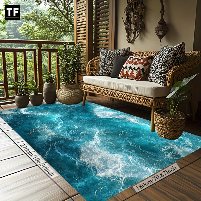 1 шт. Ковер/ковер из кристального бархата с принтом якоря/руля/маяка/кита/осьминога/морского узора, полный природной тайны, легко