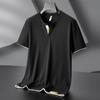 Ice Silk Short Sleeved T-shirt for Men's Thin Breathable Summer Shirt Sports Quick Drying V-neck Clothes
