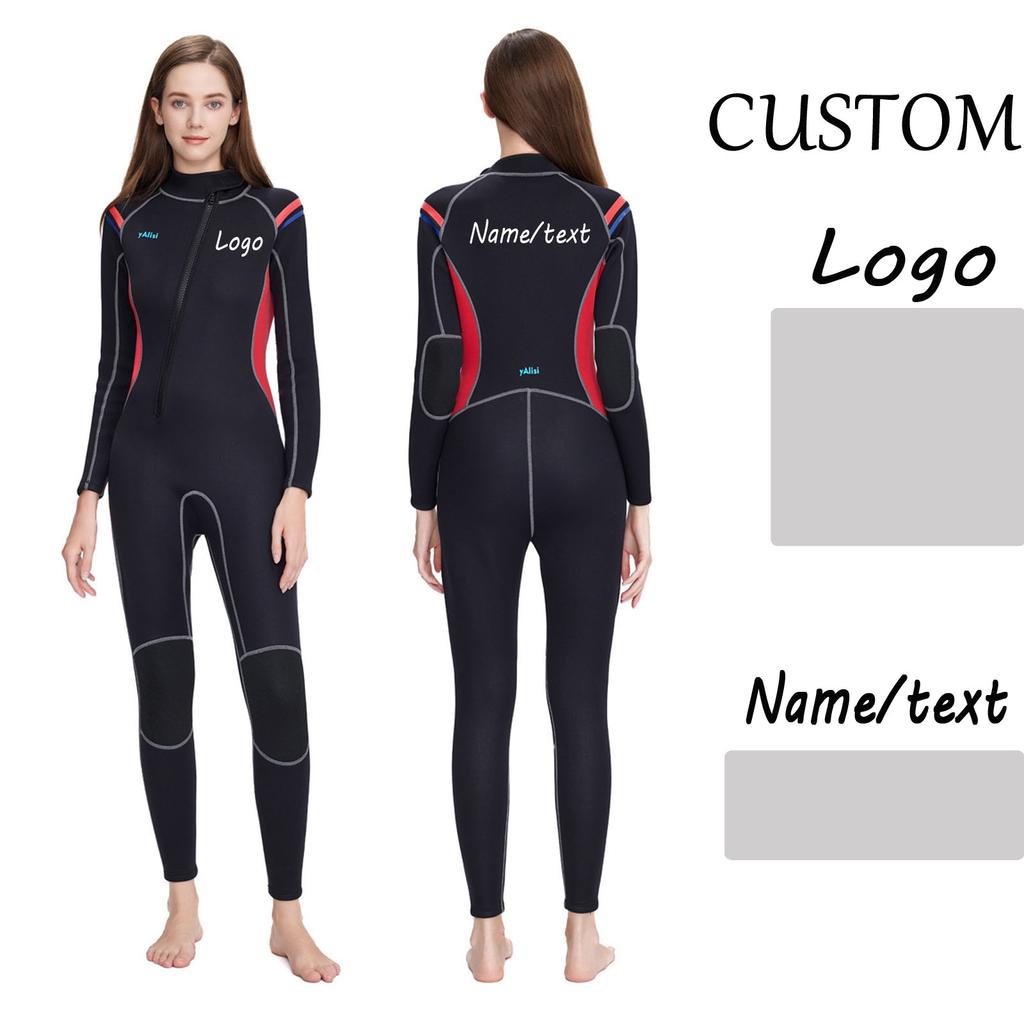 Индивидуальный цельный гидрокостюм 3 мм для пар, мужской и женский, с длинными рукавами, полный костюм для дайвинга, теплый костюм от солнца и медуз для серфинга и плавания