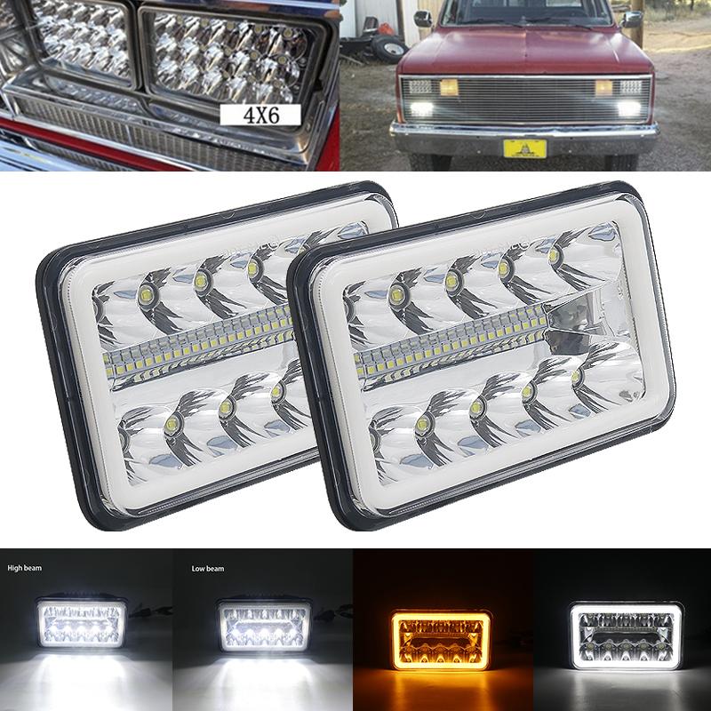 4X6 Автомобильная светодиодная фара, указатель поворота, ДХО, водонепроницаемая, 60 Вт, H4, фара для грузовика, внедорожника, 4WD, трактора, DRZ400, мотоцикла, квадроцикла, UTE