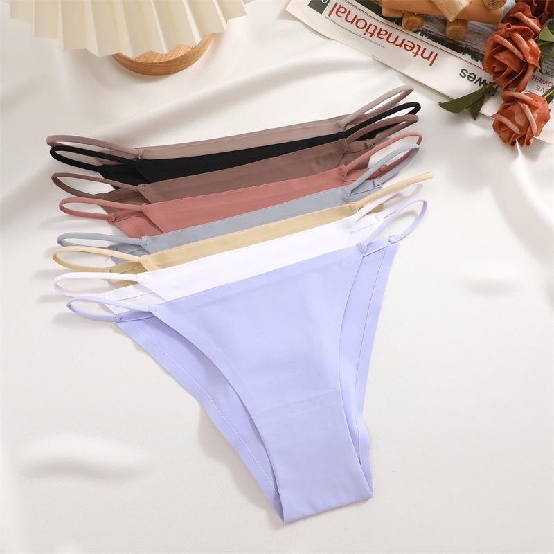 FINETOO Бесшовные трусики, однотонное нижнее белье для женщин, сексуальный дизайн с талией, удобное нижнее белье, трусы