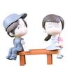 (Nikita) 1 Set Cute Lovers Chair Miniature Landscape DIY Ornament Garden Dollhouse Decor