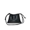 Mini Woven Leather Cloud Bag Women Soft Square Crossbody Shoulder With Drawstring