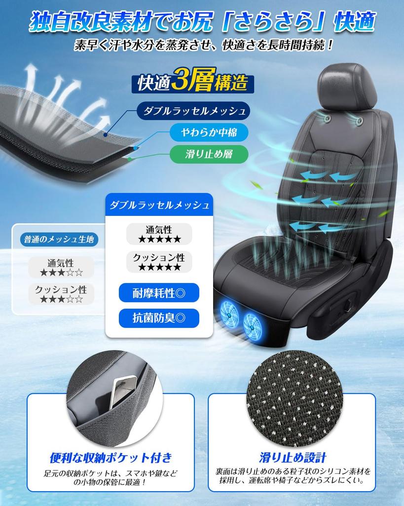 Cakoey Cool Seat, Охладитель для автомобильного сиденья, 2025, 2 очень больших вентилятора, совместим с DC12V/24V, бесступенчатый