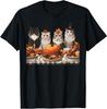 Thanksgiving Cats Dinner Feast Vintage Fall Men Women Kids T-Shirt