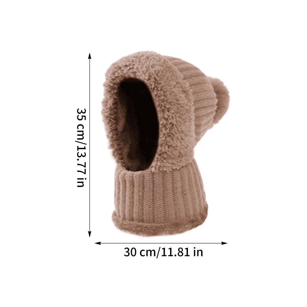 Knit Beanie Windproof Beanie With Neck Gaiter Fleece Lining Cute Hats For Women With Ear Flaps For Cold Weather Autumn Hiking