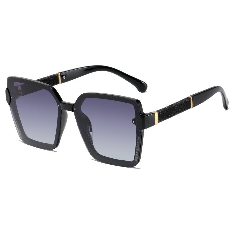 Sunglasses Women'S Round Face Is Thin, Diamond-Encrusted, Fashionable And Simple, Driving Sunscreen, Polarized Light And Uv Protection Sunglasses