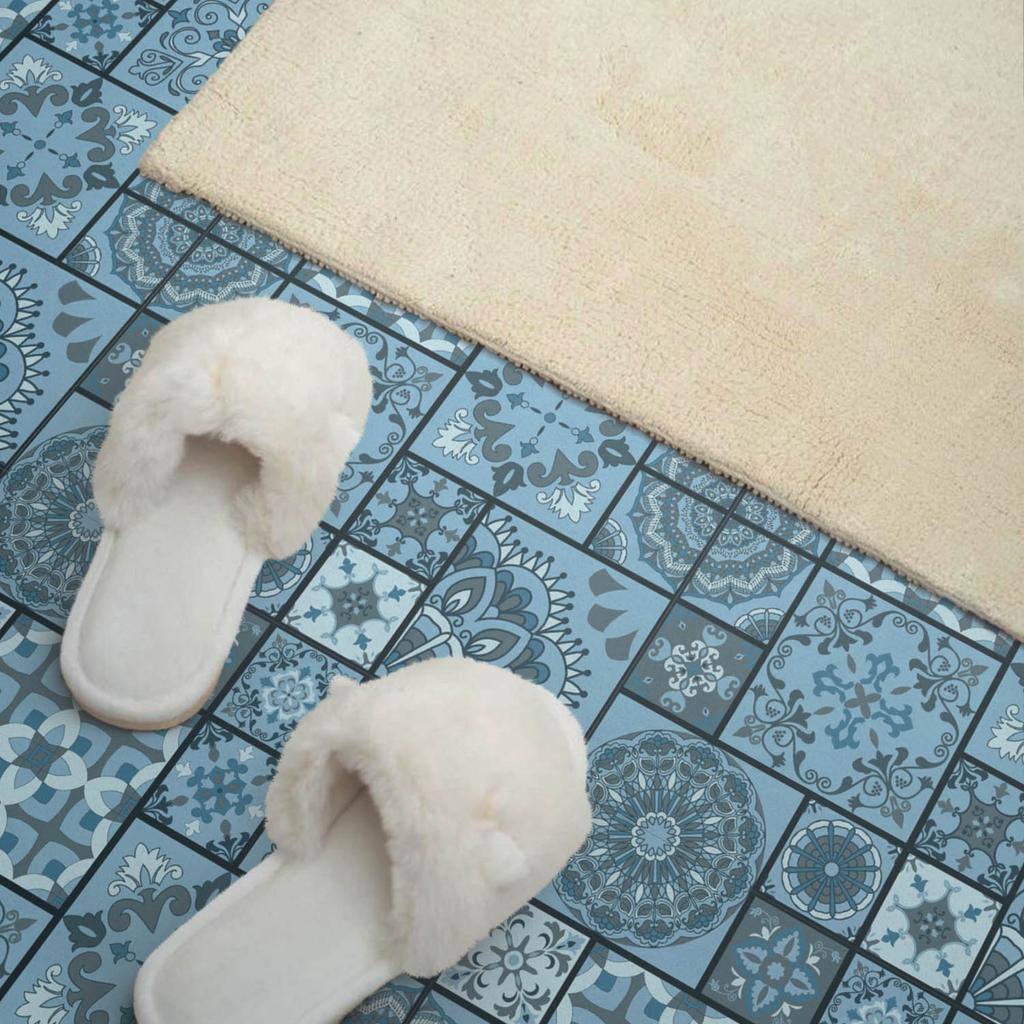 Pack of Self-Adhesive Vinyl Tiles Geometric Mosaic Patterns 9x30x30 cm