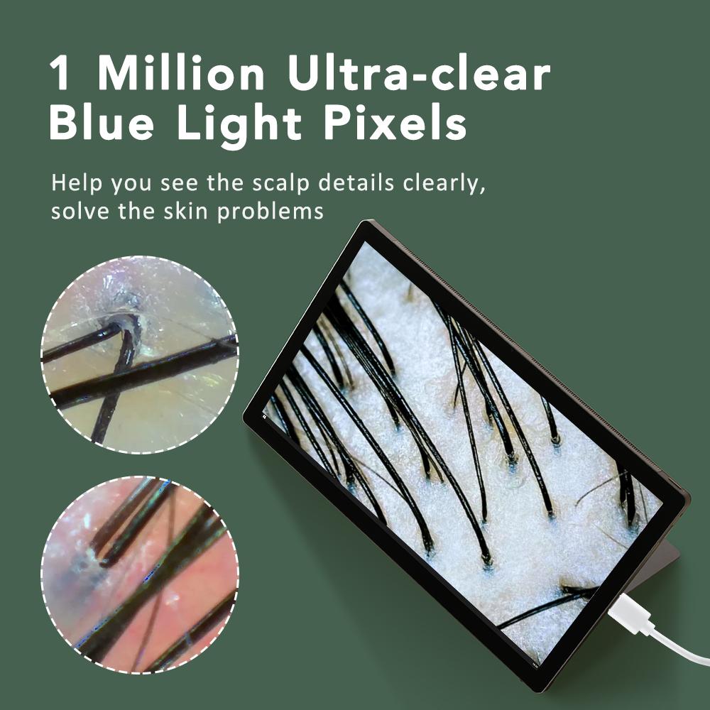 Визуальный дерматоскоп Машина для анализа кожи головы и лица 1000-кратное увеличение кожи Машина для диагностики кожи головы Микроскоп Wi-Fi Тест кожи