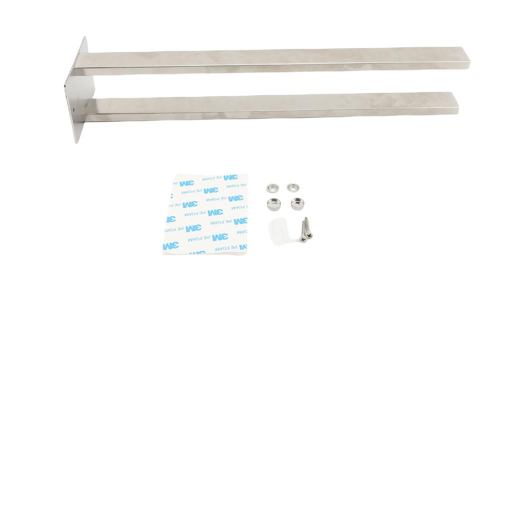 Towel Rack Wall Mount Rustproof Double Arm Saving Space Easy To Install Sturdy Stainless Steel Towel Rod Versatile for Kitchen