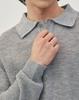 WORK ON BODY OFF Ezon Semi-Overfit Collared Knit [Melange Gray]