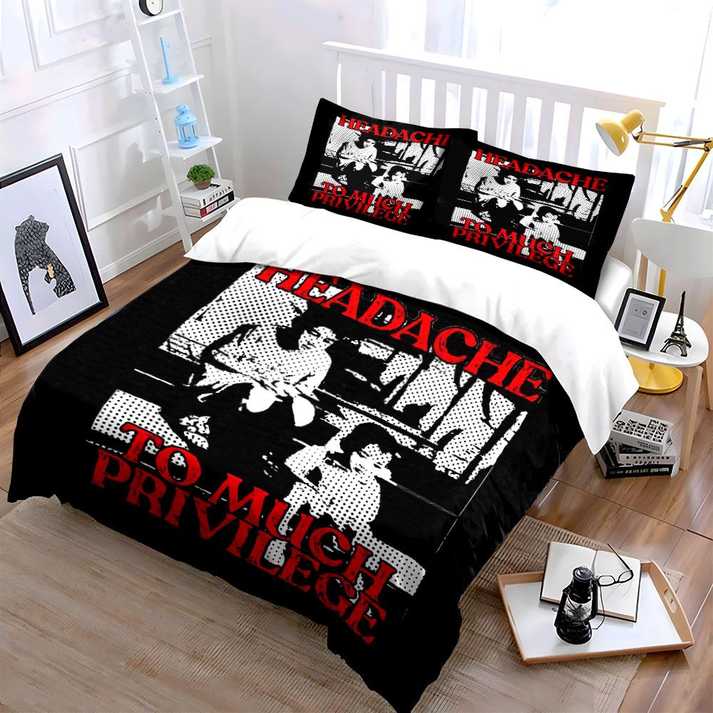 Headache Too Much Privilege Bedding Duvet Cover Set Duvet Cover Pillowcases (1*Duvet Cover 2*Pillowcases, without duvet insert)