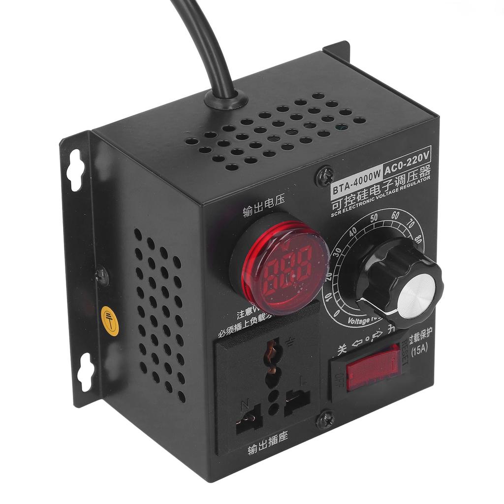 SCR Voltage Regulator AC 220V Input 0‑220V Adjustable Output Voltage Controller Control Switch 4000W
