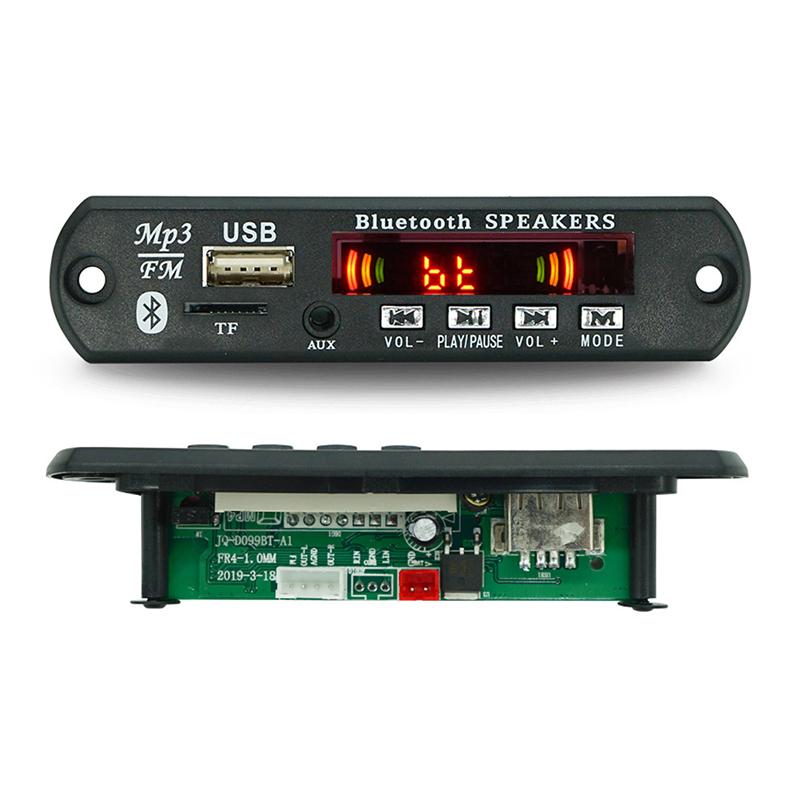 Беспроводная Bluetooth 5.0 9В-12В плата декодера Mp3 Wma Автомобильное аудио USB TF FM радио модуль Цветной экран MP3-плеер с пультом дистанционного управления