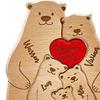 1 комплект деревянного медведя, семейного пазла, орнамента, любви, сердца, обнимающего мать и отца
