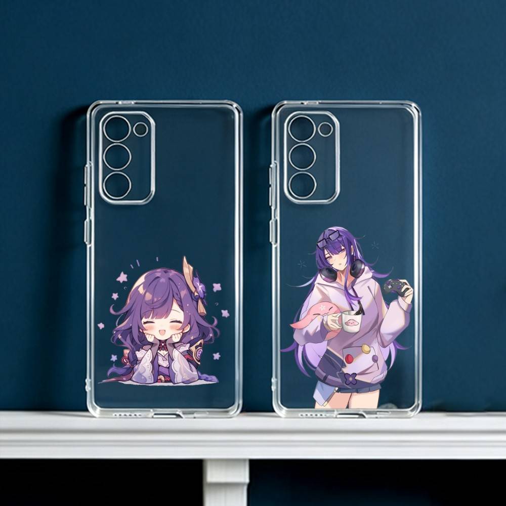 R-Raiden Shogun Genshin Чехол для телефона Samsung Galaxy S24 S25 S23 S22 S21 Plus S24 S25 Прозрачный чехол