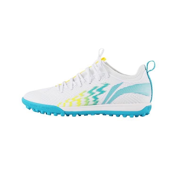 Li Ning TF Turf Амортизирующие Скользкие Устойчивые к Истиранию Футбольные Бутсы Мужские Бело-Синие YSTU013-1