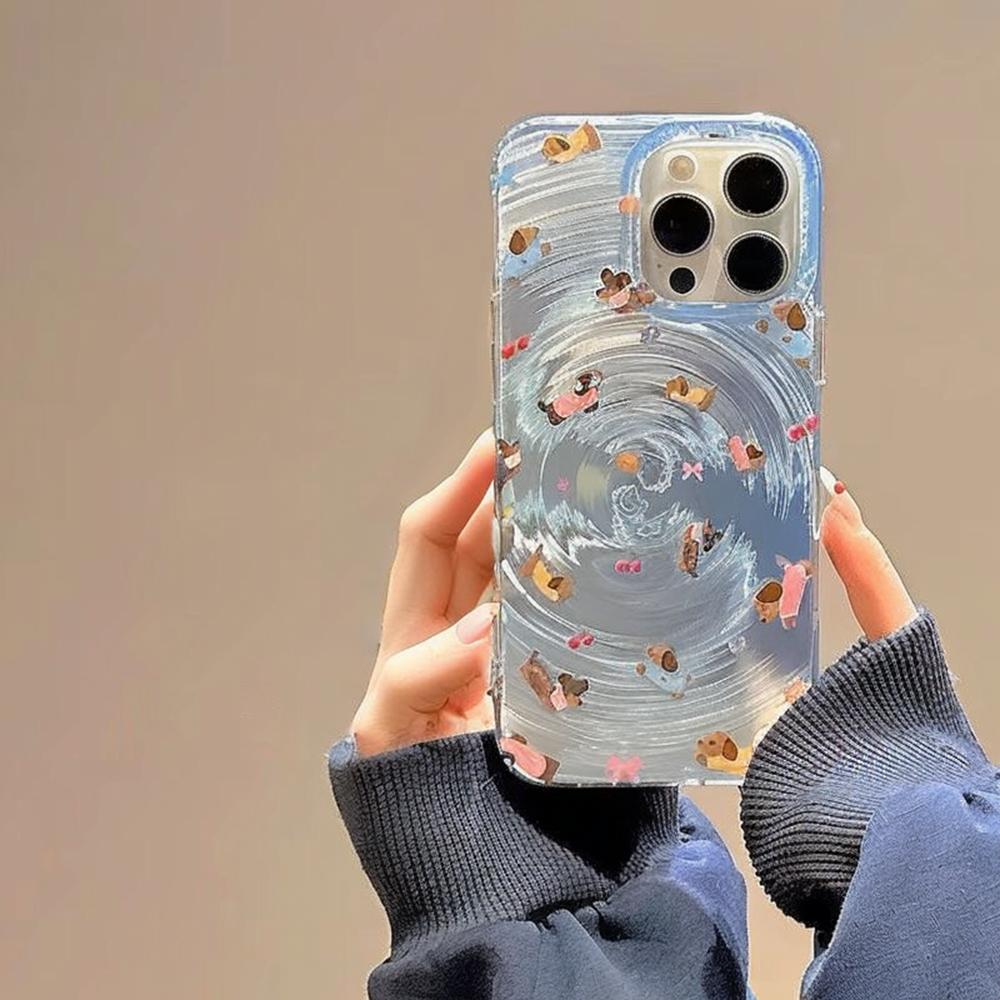 Чехол для телефона iPhone 11 13 16 ProMax Чехол для iPhone 14 15 ProMax 12 13 ProMax 13 Pro 14 Pro Swirl Чехол для телефона Модный и универсальный мультяшный милый