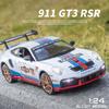 1/24 Scale 911 GT3 RSR Sports Diecast Car Model Toy, Pull Back Toy Vehicle with Sound and Light for Kids Toddler Boys Girls Gift Collection