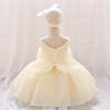 Toddler Girls 1st Birthday Dress with Heandband Bow Cute Baby Baptism Gown Kids Wedding Party Elegant Princess Vestidos Christmas Costume Dress