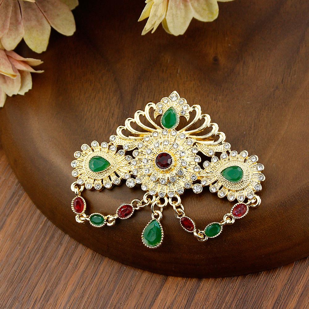 Chic Gold Brooch for Women Bride Jewelry Crystal Brooch for Wedding Jewelry Corsage