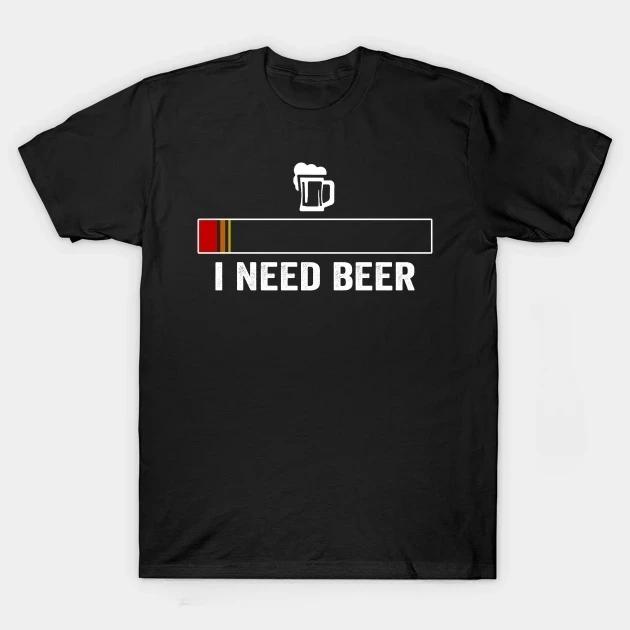 Fun drinking I need a beer meter printed T-shirt vintage vintage novelty design top for Unisex's and Unisex's clothing