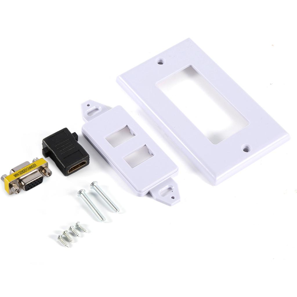 1 порт HDMI Female 1 порт VGA Female AV настенная розетка Видеоразъем лицевая панель разъема Белый