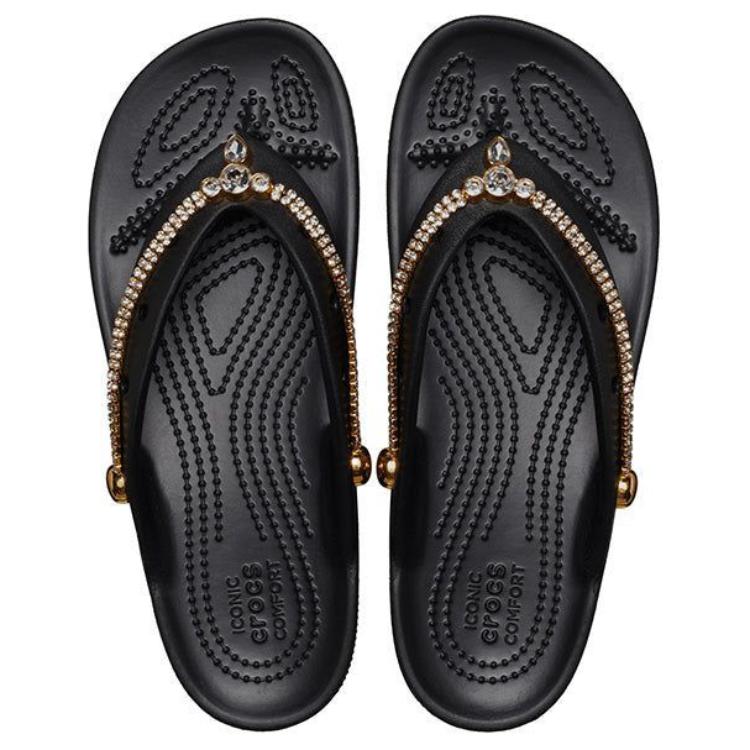 Crocs EVA Slip Resistant Flip Flops Women's Black 209733-001