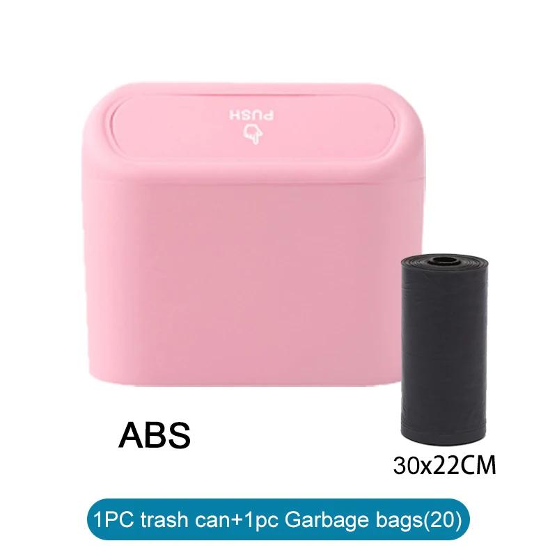 Car Trash Can with Lid Hanging Dustbin Garbage Box Car Interior Storage Case Trash Door Seat Clip Stand Holder Car Accessories