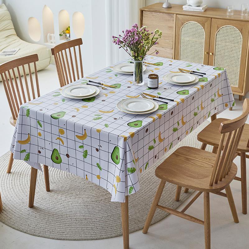 Pvc Tablecloth Waterproof And Oil-Proof Leave-In Light Luxury Student Rectangular Dining Table Tablecloth Coffee Table Cloth Table Mat