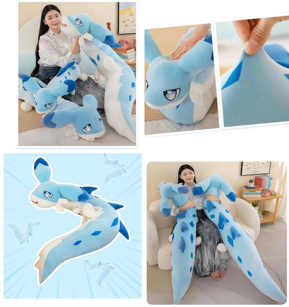 Adorable Blue Dragon Plush Toy Pillow Doll For Sleeping