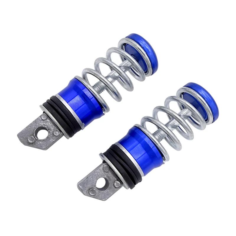 1 Pair Spring Foot Rest Motorcycle Front Footrests Anti-Slip Foot Rest Scooter Foot Pegs for Yamaha Sukuzi Hond etc Moto Pedals
